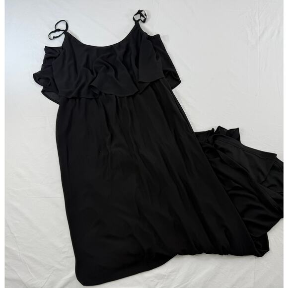 Show Me Your MuMu Caitlin Ruffle Maxi Dress Black XXL Witchy Goth Formal - Picture 8 of 9